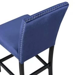 Blue Plus Black Legs Wooden Counter Height Upholstered Dining Chairs for Small Places 4-Pieces by Siavonce 13 Blue Plus Black Legs Wooden Counter Height Upholstered Dining Chairs for Small Places 4-Pieces by Siavonce -OS Home Sales Shop blue siavonce dining chairs dj zc wf282311aap 4f 1000
