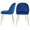 Modern Blue Velvet Cushion Iron Tube Golden Leg Dining Chair Suitable For Multi-Scene Applications (2-Piece Set) by Siavonce -OS Home Sales Shop blue siavonce guest office chairs bs y w23404128 64 1000