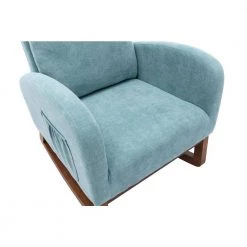 Blue Upholstery Comfortable Rocking Chair Living Room Chair with Wood Leg Material by Siavonce 14 Blue Upholstery Comfortable Rocking Chair Living Room Chair with Wood Leg Material by Siavonce -OS Home Sales Shop blue siavonce rockers gliders ottomans dj y w39529309 4f 1000