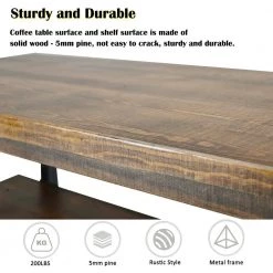 42 .1 in. Brown Rustic Natural Rectangle Wood Coffee Table with Storage Shelf by Siavonce 25 42 .1 in. Brown Rustic Natural Rectangle Wood Coffee Table with Storage Shelf by Siavonce -OS Home Sales Shop brown black siavonce coffee tables t y wf192551aad 76 1000