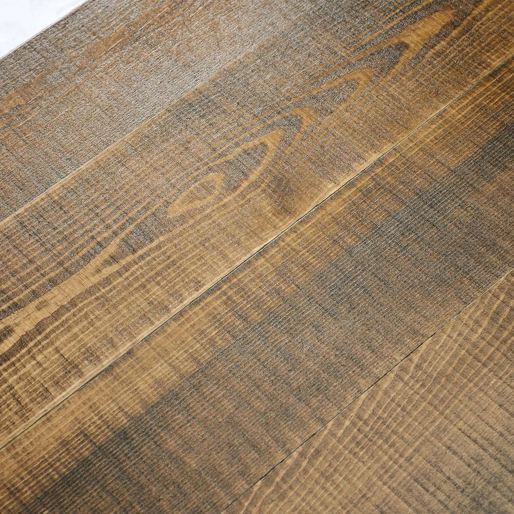 42 .1 in. Brown Rustic Natural Rectangle Wood Coffee Table with Storage Shelf by Siavonce 7 42 .1 in. Brown Rustic Natural Rectangle Wood Coffee Table with Storage Shelf by Siavonce - Image 5