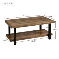 42 .1 in. Brown Rustic Natural Rectangle Wood Coffee Table with Storage Shelf by Siavonce 20 42 .1 in. Brown Rustic Natural Rectangle Wood Coffee Table with Storage Shelf by Siavonce -OS Home Sales Shop brown black siavonce coffee tables t y wf192551aad c3 1000