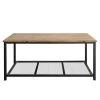 42 in. Large Rustic Brown Wood Rectangle Coffee Table with Mesh Shelf Storage And Steel Frame by Siavonce -OS Home Sales Shop brown black siavonce coffee tables xyd y tmyl d012 64 1000