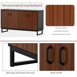 Brown Large Storage Space Sideboard with Adjustable Shelves for Entryway, Living Room and Kitchen by Siavonce -OS Home Sales Shop brown black siavonce sideboards buffet tables t y wf282889aad 4f 1000
