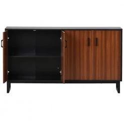 Brown Large Storage Space Sideboard with Adjustable Shelves for Entryway, Living Room and Kitchen by Siavonce -OS Home Sales Shop brown black siavonce sideboards buffet tables t y wf282889aad d4 1000