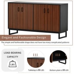 Brown Large Storage Space Sideboard with Adjustable Shelves for Entryway, Living Room and Kitchen by Siavonce -OS Home Sales Shop brown black siavonce sideboards buffet tables t y wf282889aad fa 1000