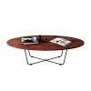 43 in.W Brown 12.8 in.H Oval Sandalwood Coffee Table with X-Shaped Iron Feet by Siavonce -OS Home Sales Shop brown siavonce coffee tables jh y 00143bksw 64 1000