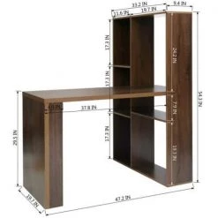 19.7 in. Width 2 in 1 Brown L-Shape Desktop Computer Desk With Shelves by Siavonce -OS Home Sales Shop brown siavonce computer desks d y d0102hpy6ua c3 1000