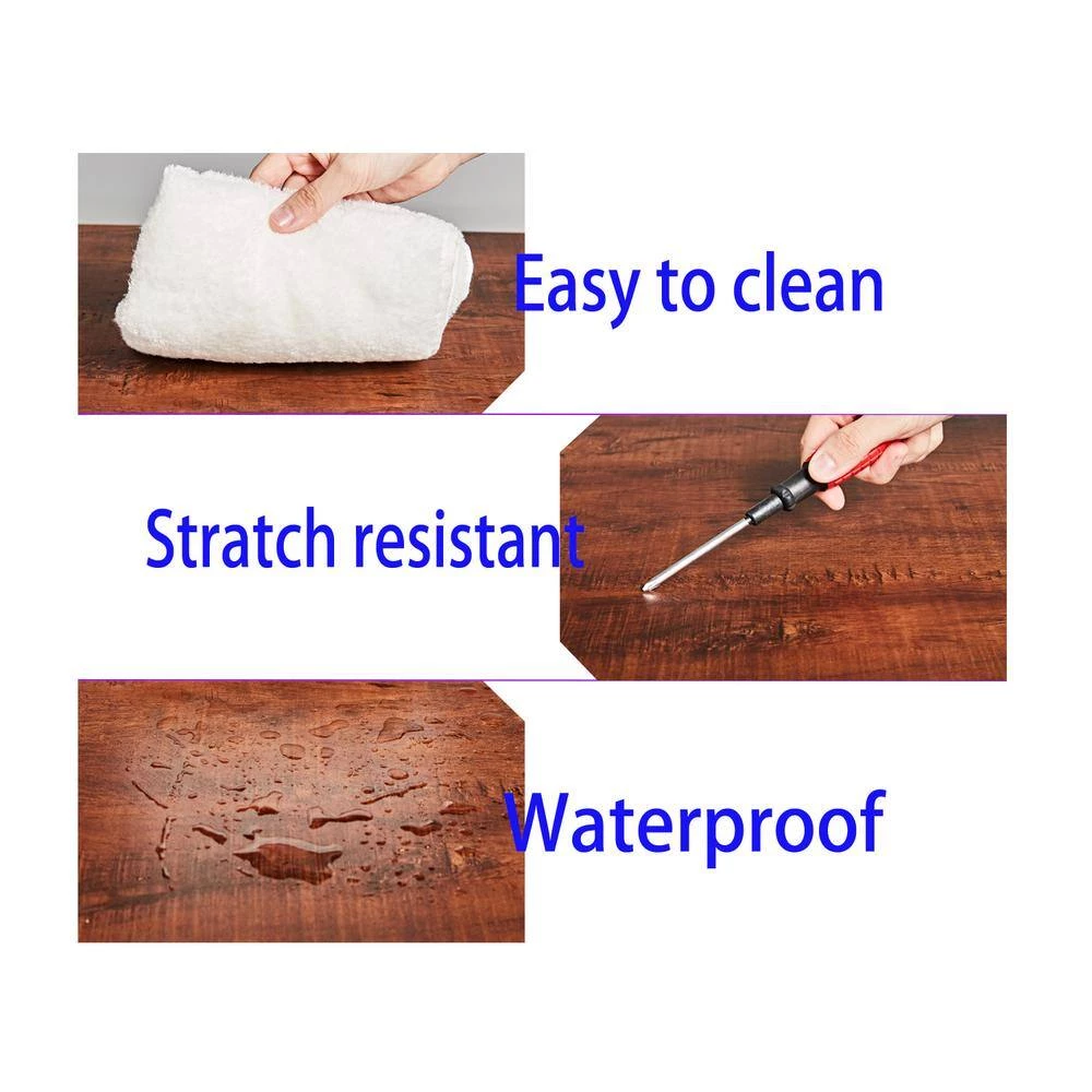 55 in. H Retangular Brown Ebony Computer Desk with a 4-layer Bookshelf by Siavonce 7 55 in. H Retangular Brown Ebony Computer Desk with a 4-layer Bookshelf by Siavonce - Image 6