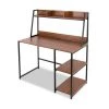 47.2 in. Brown Retangular Computer Desk with Hutch and Bookshelf by Siavonce