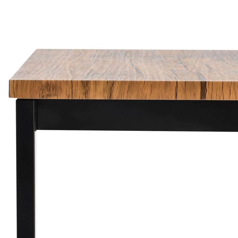 5-Piece Brown Rectangle Wood Top Counter Height Table Set Dining Table with 4-Chairs by Siavonce 5 5-Piece Brown Rectangle Wood Top Counter Height Table Set Dining Table with 4-Chairs by Siavonce - Image 3