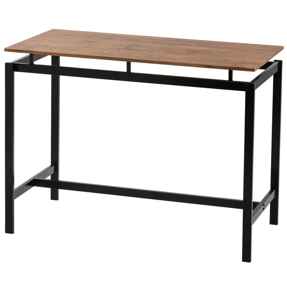 5-Piece Brown Rectangle Wood Top Counter Height Table Set Dining Table with 4-Chairs by Siavonce 8 5-Piece Brown Rectangle Wood Top Counter Height Table Set Dining Table with 4-Chairs by Siavonce - Image 6