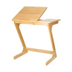 16 Width in. Brown Z-Shape Low Side Table with Adjustable Tilting Top by Siavonce