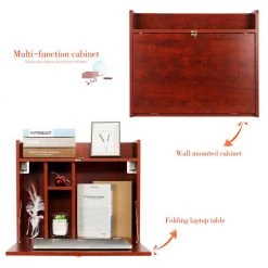 24 in. Brown Retangular Wood Computer Desk with Storage Shelves by Siavonce 13 24 in. Brown Retangular Wood Computer Desk with Storage Shelves by Siavonce -OS Home Sales Shop brown siavonce floating desks ly k fx38bn 1f 1000