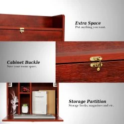 24 in. Brown Retangular Wood Computer Desk with Storage Shelves by Siavonce 12 24 in. Brown Retangular Wood Computer Desk with Storage Shelves by Siavonce -OS Home Sales Shop brown siavonce floating desks ly k fx38bn 4f 1000