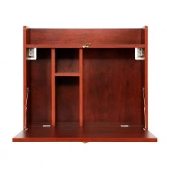 24 in. Brown Retangular Wood Computer Desk with Storage Shelves by Siavonce