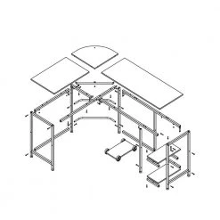 66 in. W L-Shape Brown Manufactured Wood No Drawer Writing Desk With 2-Adjustable Shelves by Siavonce -OS Home Sales Shop brown siavonce writing desks jh 00566bksw 77 1000