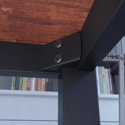 47 in. Rectangular Brown Manufactured Wood Computer Desk with U-shaped legs by Siavonce -OS Home Sales Shop brown siavonce writing desks jh 20147bksw 4f 1000