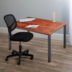 55 in. Rectangular Brown Manufactured Wood Writing Desk with Inverted U-shaped legs by Siavonce 13 55 in. Rectangular Brown Manufactured Wood Writing Desk with Inverted U-shaped legs by Siavonce -OS Home Sales Shop brown siavonce writing desks jh 20255bksw 40 1000