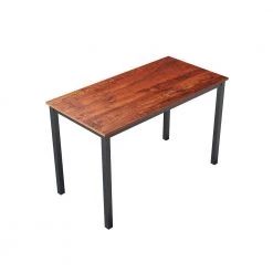 55 in. Rectangular Brown Manufactured Wood Writing Desk with Inverted U-shaped legs by Siavonce