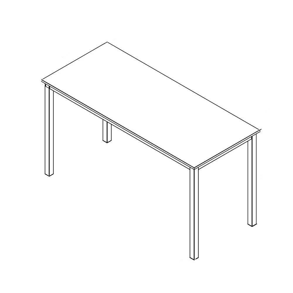 55 in. Rectangular Brown Manufactured Wood Writing Desk with Inverted U-shaped legs by Siavonce 6 55 in. Rectangular Brown Manufactured Wood Writing Desk with Inverted U-shaped legs by Siavonce - Image 4