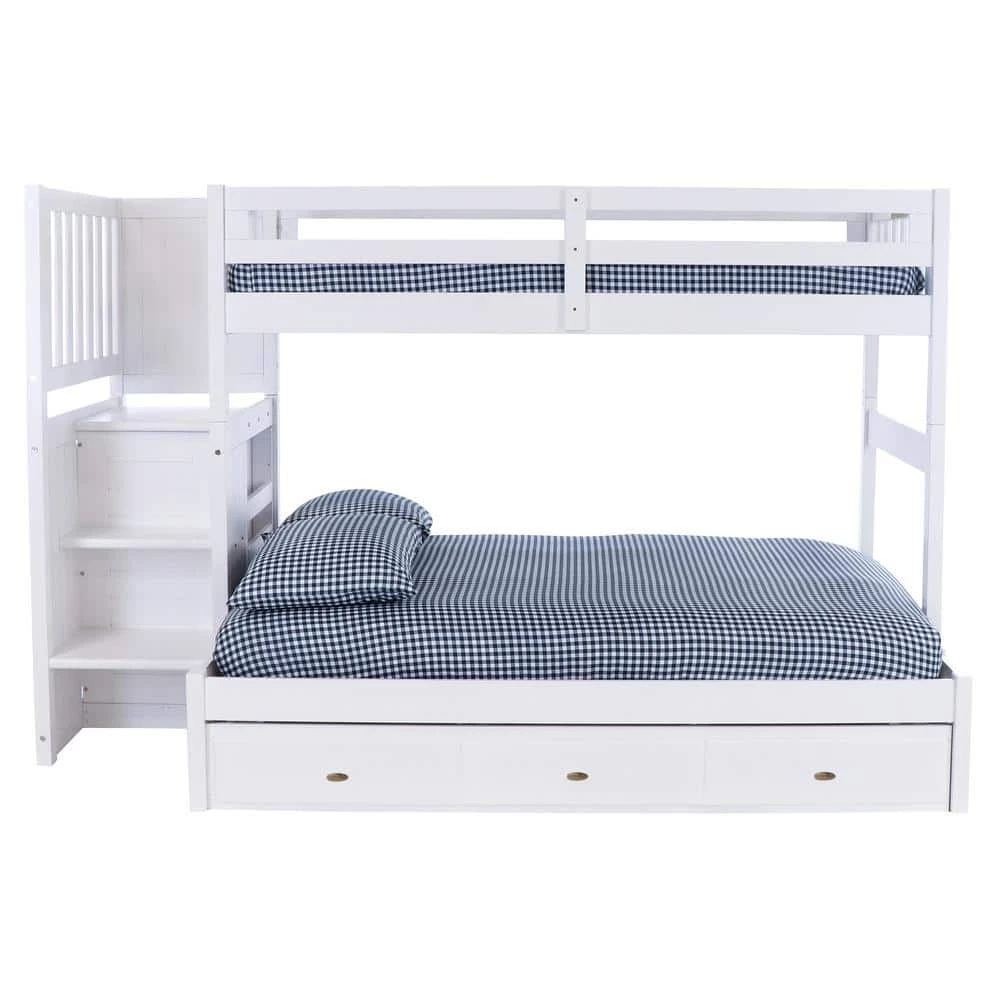 Casual White Series Casual White Twin Size Over Full Size Staircase Bunkbed and 7-Drawers by OS Home and Office Furniture 6 Casual White Series Casual White Twin Size Over Full Size Staircase Bunkbed and 7-Drawers by OS Home and Office Furniture - Image 4