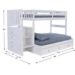Casual White Series Casual White Twin Size Over Full Size Staircase Bunkbed and 7-Drawers by OS Home and Office Furniture 11 Casual White Series Casual White Twin Size Over Full Size Staircase Bunkbed and 7-Drawers by OS Home and Office Furniture -OS Home Sales Shop casual white os home and office furniture bunk beds 0214 tf k3 kd 4f 1000