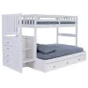 Casual White Series Casual White Twin Size Over Full Size Staircase Bunkbed and 7-Drawers by OS Home and Office Furniture -OS Home Sales Shop casual white os home and office furniture bunk beds 0214 tf k3 kd 64 1000