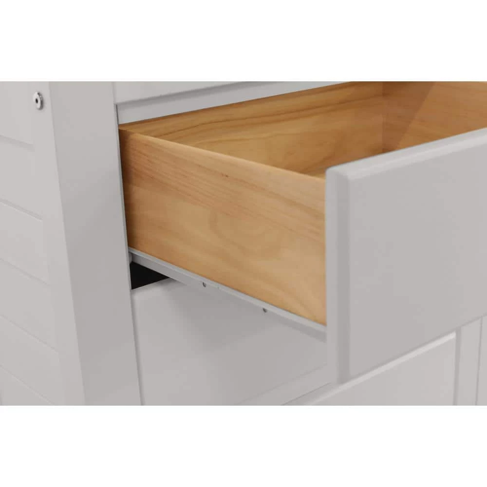 Casual White Series Casual White Twin Size Over Full Size Staircase Bunkbed and 7-Drawers by OS Home and Office Furniture 8 Casual White Series Casual White Twin Size Over Full Size Staircase Bunkbed and 7-Drawers by OS Home and Office Furniture - Image 6