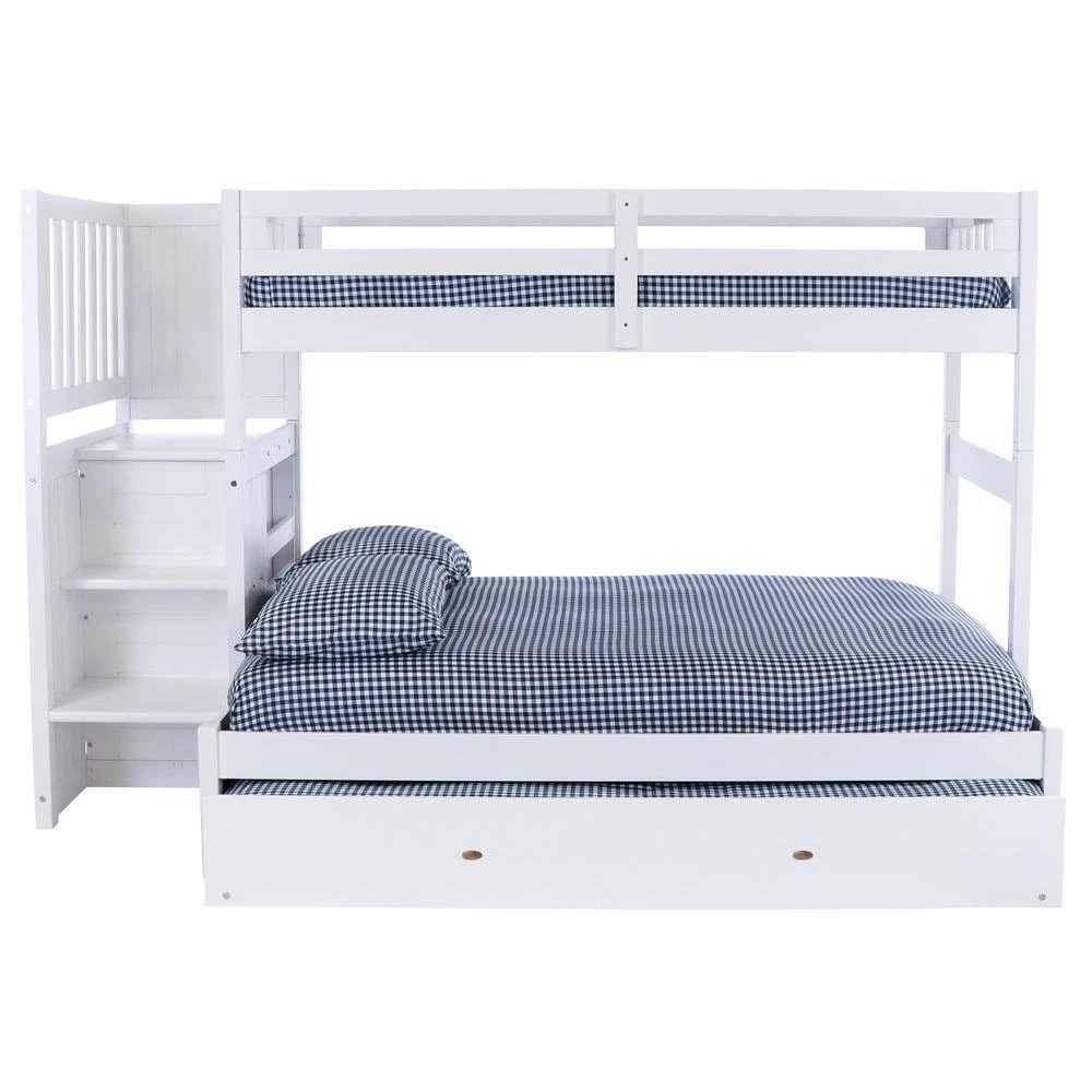 Casual White Series Casual White Twin Size Over Full Size Staircase Bunkbed and 4-Drawers and Trundle Bed by OS Home and Office Furniture 9 Casual White Series Casual White Twin Size Over Full Size Staircase Bunkbed and 4-Drawers and Trundle Bed by OS Home and Office Furniture - Image 7