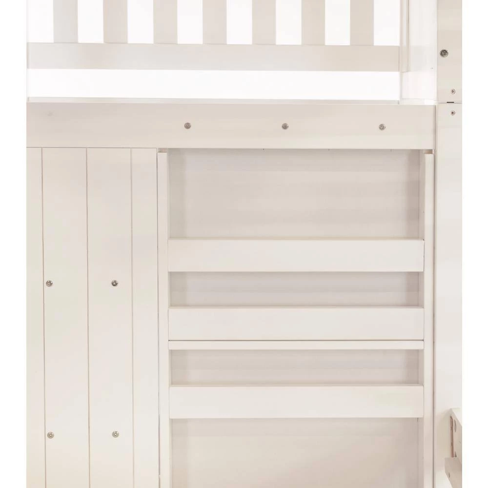 Casual White Series Casual White Twin Size Over Full Size Staircase Bunkbed and 4-Drawers and Trundle Bed by OS Home and Office Furniture 8 Casual White Series Casual White Twin Size Over Full Size Staircase Bunkbed and 4-Drawers and Trundle Bed by OS Home and Office Furniture - Image 6