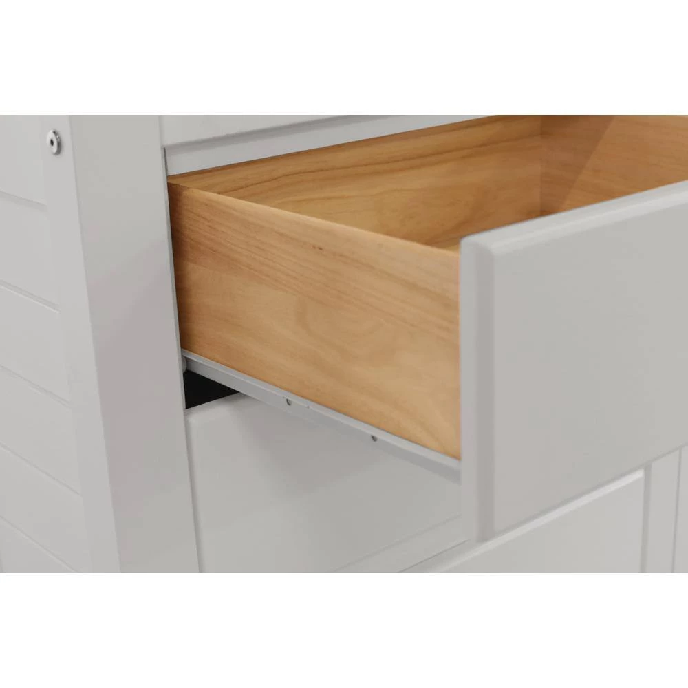 Casual Mission White Painted Twin Over Full Staircase Bunkbed with 3-Drawers by OS Home and Office Furniture 9 Casual Mission White Painted Twin Over Full Staircase Bunkbed with 3-Drawers by OS Home and Office Furniture - Image 7