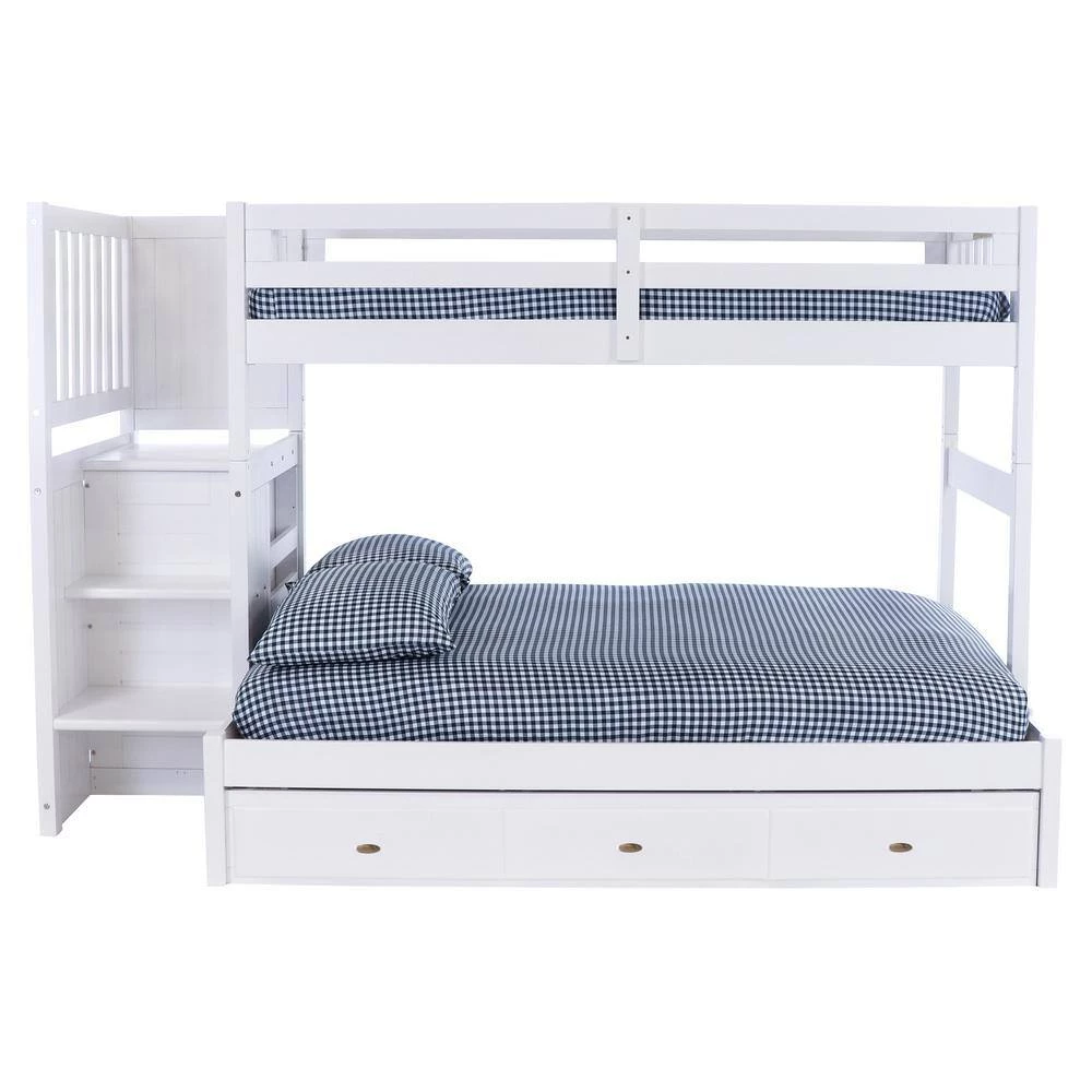 Casual Mission White Painted Twin Over Full Staircase Bunkbed with 3-Drawers by OS Home and Office Furniture 5 Casual Mission White Painted Twin Over Full Staircase Bunkbed with 3-Drawers by OS Home and Office Furniture - Image 3
