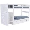 Casual Mission White Painted Twin Staircase Bunkbed with 3-Drawers by OS Home and Office Furniture -OS Home Sales Shop casual white os home and office furniture bunk beds 0217ttk3 22 64 1000