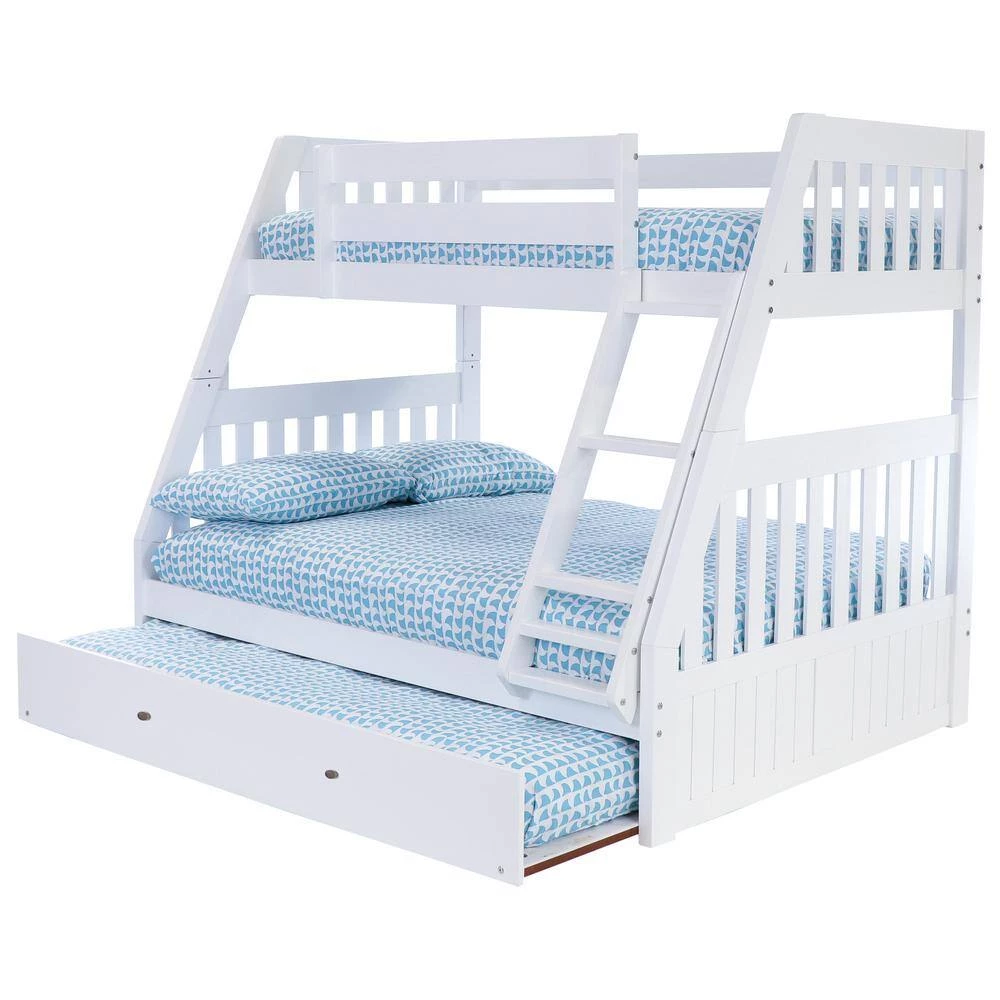 Casual White Series Casual White Twin Size Over Full Size Bunkbed with Trundle Bed by OS Home and Office Furniture 7 Casual White Series Casual White Twin Size Over Full Size Bunkbed with Trundle Bed by OS Home and Office Furniture - Image 5