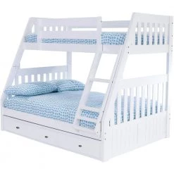 Casual Mission White Painted Twin Over Full Bunkbed with 3-Drawers by OS Home and Office Furniture