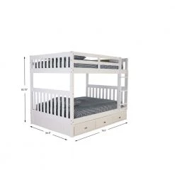 Casual Mission White Painted Full Over Full Bunkbed with 3-Drawers by OS Home and Office Furniture 9 Casual Mission White Painted Full Over Full Bunkbed with 3-Drawers by OS Home and Office Furniture -OS Home Sales Shop casual white os home and office furniture bunk beds 80215k3 22 c3 1000