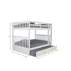 Casual Mission White Painted Full Over Full Bunkbed with Twin Trundle by OS Home and Office Furniture