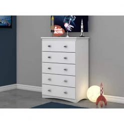 5-Drawer White Mission Chest of Drawers 30 in. W x 43 in. H by OS Home and Office Furniture -OS Home Sales Shop casual white os home and office furniture chest of drawers 80255 22 c3 1000
