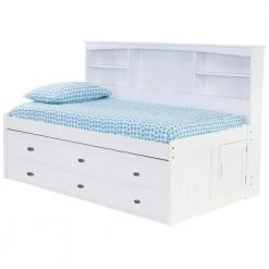 Casual White Series Casual White Twin Size Bookcase Daybed with 6-Drawer Storage Unit by OS Home and Office Furniture