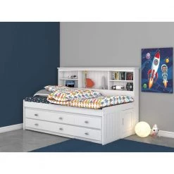 Casual White Series Casual White Twin Size Bookcase Daybed with 6-Drawer Storage Unit by OS Home and Office Furniture -OS Home Sales Shop casual white os home and office furniture daybeds 0222 k6 r kd c3 1000