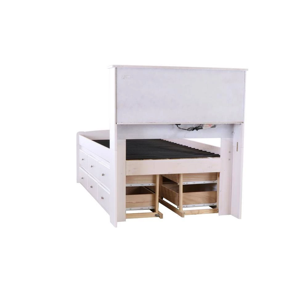 Mission Casual White Twin Sized Captains Bookcase Bed with 12-Drawers by OS Home and Office Furniture 8 Mission Casual White Twin Sized Captains Bookcase Bed with 12-Drawers by OS Home and Office Furniture - Image 6