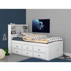 Mission Casual White Twin Sized Captains Bookcase Bed with 12-Drawers by OS Home and Office Furniture 14 Mission Casual White Twin Sized Captains Bookcase Bed with 12-Drawers by OS Home and Office Furniture -OS Home Sales Shop casual white os home and office furniture kids beds 80220k12 22 c3 1000
