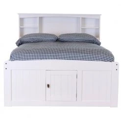 Mission Casual White Full Sized Captains Bookcase Bed with Twelve Drawers by OS Home and Office Furniture -OS Home Sales Shop casual white os home and office furniture kids beds 80221k12 22 1f 1000