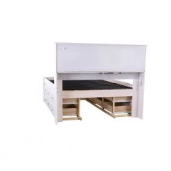 Mission Casual White Full Sized Captains Bookcase Bed with Twelve Drawers by OS Home and Office Furniture -OS Home Sales Shop casual white os home and office furniture kids beds 80221k12 22 fa 1000