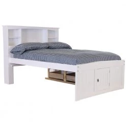 Mission Casual White Full Sized Captains Bookcase Bed with 6-Drawers by OS Home and Office Furniture -OS Home Sales Shop casual white os home and office furniture kids beds 80221k6 22 fa 1000
