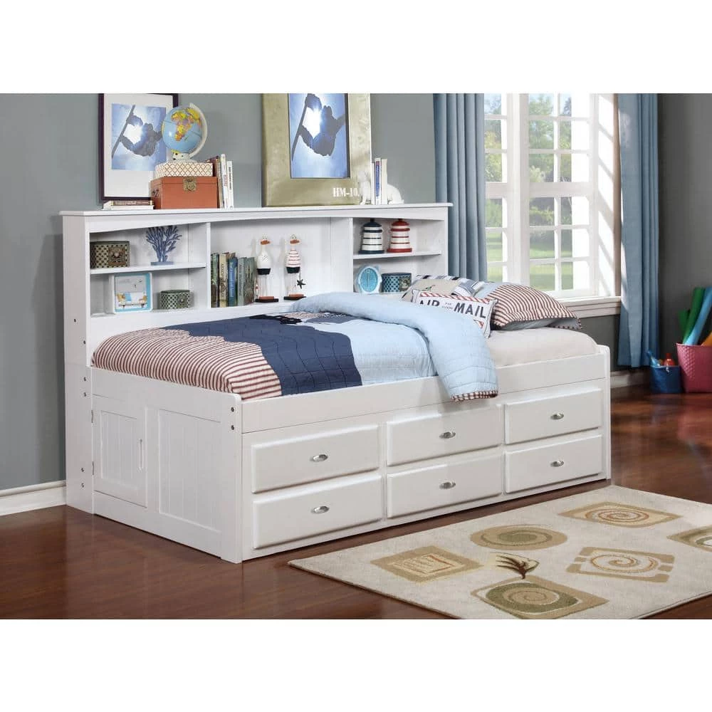 Mission Casual White Twin Sized Bookcase Daybed with 6-Drawers by OS Home and Office Furniture 7 Mission Casual White Twin Sized Bookcase Daybed with 6-Drawers by OS Home and Office Furniture - Image 5