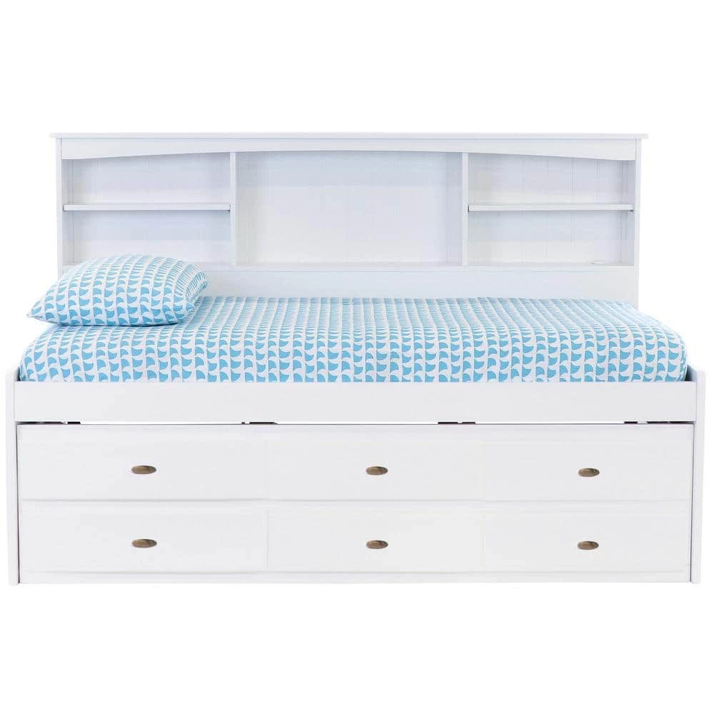 Mission Casual White Twin Sized Bookcase Daybed with 6-Drawers by OS Home and Office Furniture 8 Mission Casual White Twin Sized Bookcase Daybed with 6-Drawers by OS Home and Office Furniture - Image 6