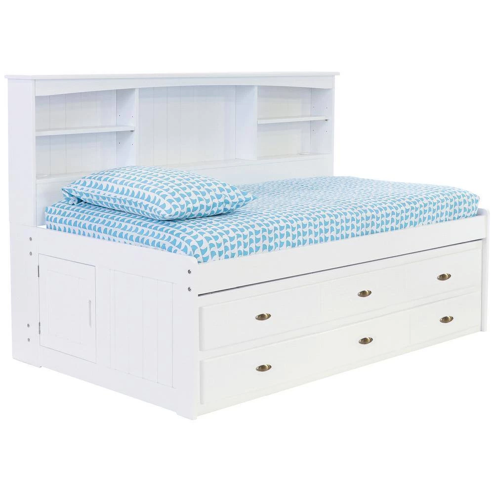 Mission Casual White Twin Sized Bookcase Daybed with 6-Drawers by OS Home and Office Furniture 4 Mission Casual White Twin Sized Bookcase Daybed with 6-Drawers by OS Home and Office Furniture - Image 2