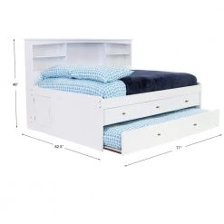Mission Casual White Full Sized Bookcase Daybed with 3-Drawers and a Twin Trundle by OS Home and Office Furniture -OS Home Sales Shop casual white os home and office furniture kids beds 80223k3 22 4f 1000